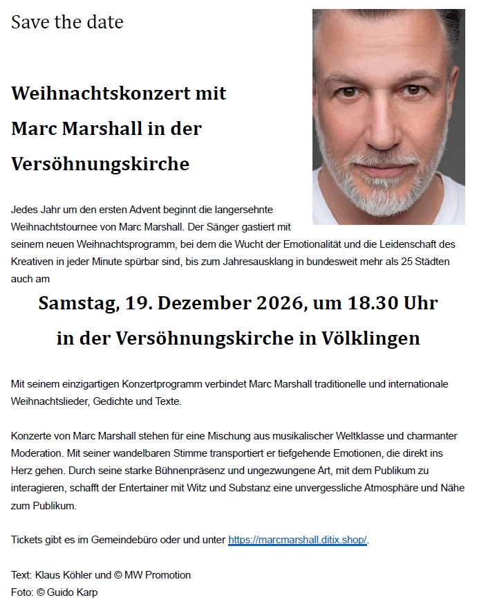Weihnachtskonzert mit Marc Marshall