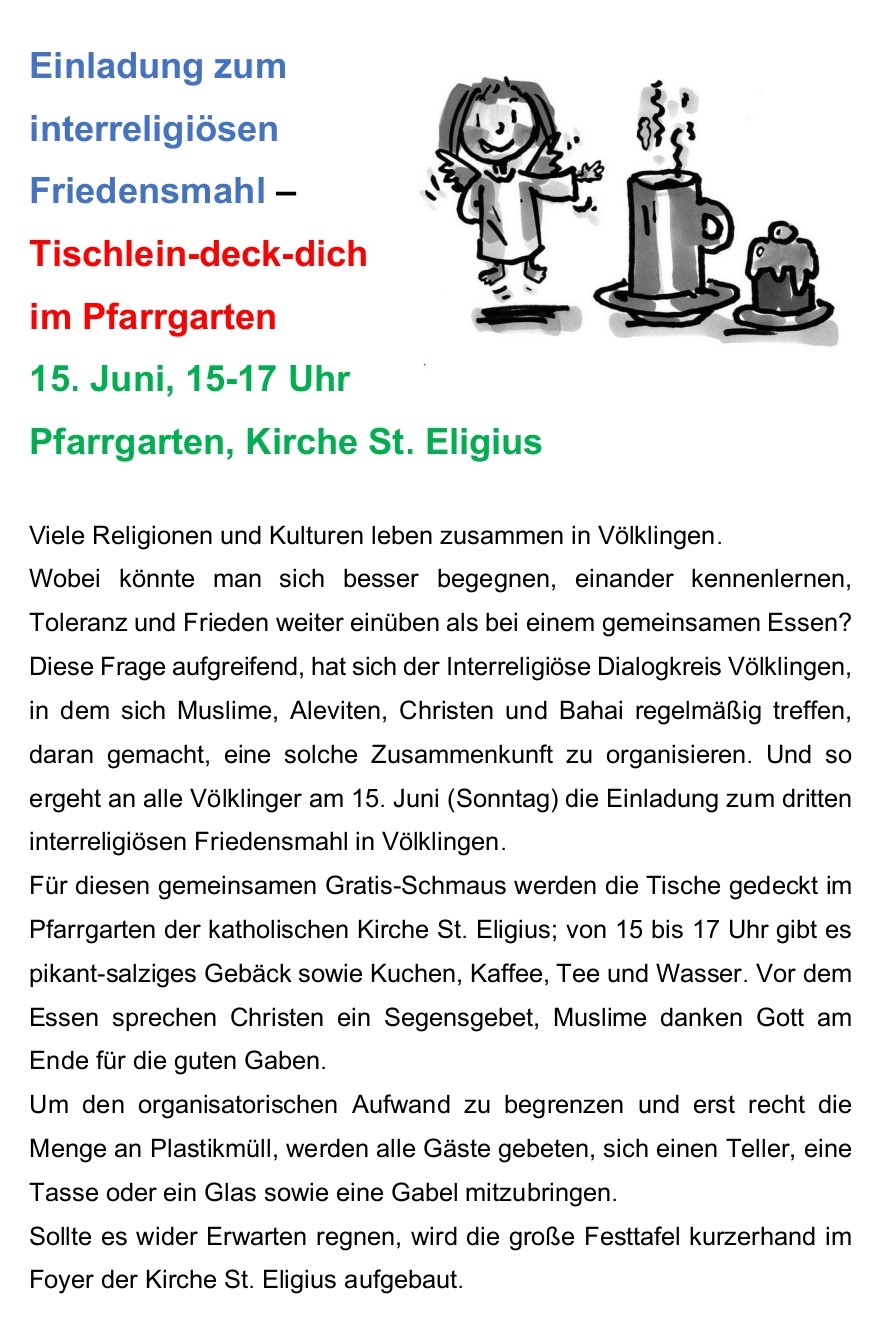 Friedensmahl am 15. Juni