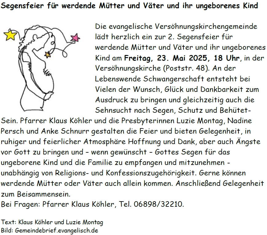 Segensfeier fr werdende Mtter und Vter