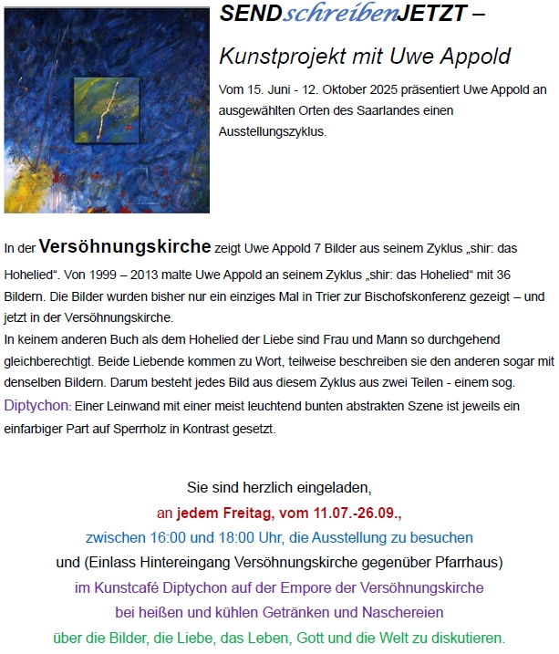 Sendschreibenjetzt - Kunstprojekt mit Uwe Appold