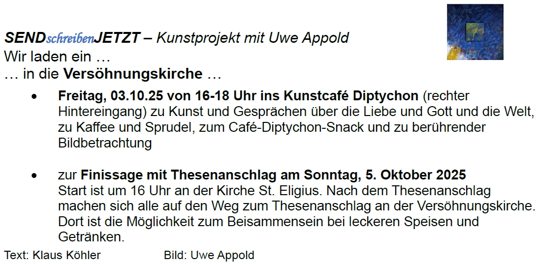 Sendschreibenjetzt - Kunstprojekt mit Uwe Appold